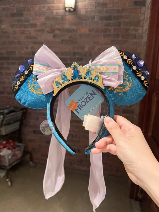 HKDL - World of Frozen 1st Anniversary Queen Anna Flannel & Ribbon Ear Headband
