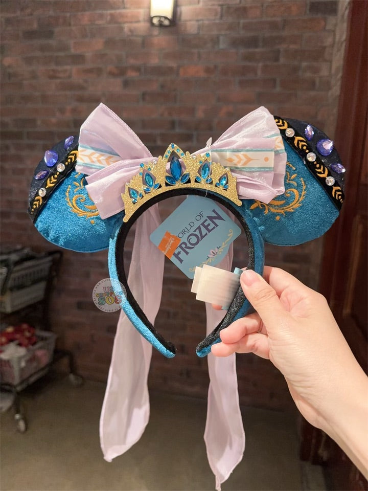HKDL - World of Frozen 1st Anniversary Queen Anna Flannel & Ribbon Ear Headband