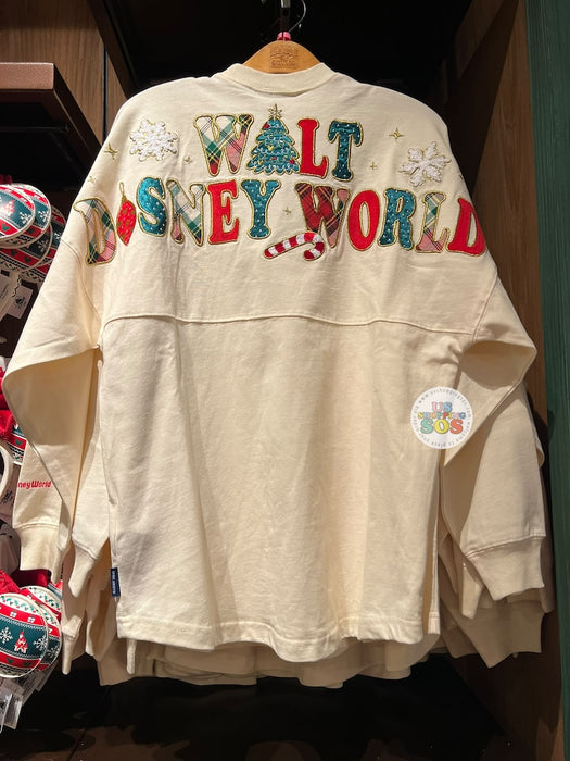 DLR/WDW - Christmas 2026 - Spirit Jersey Park Logo Holiday Plaid Snow Cream Pullover (Adult)