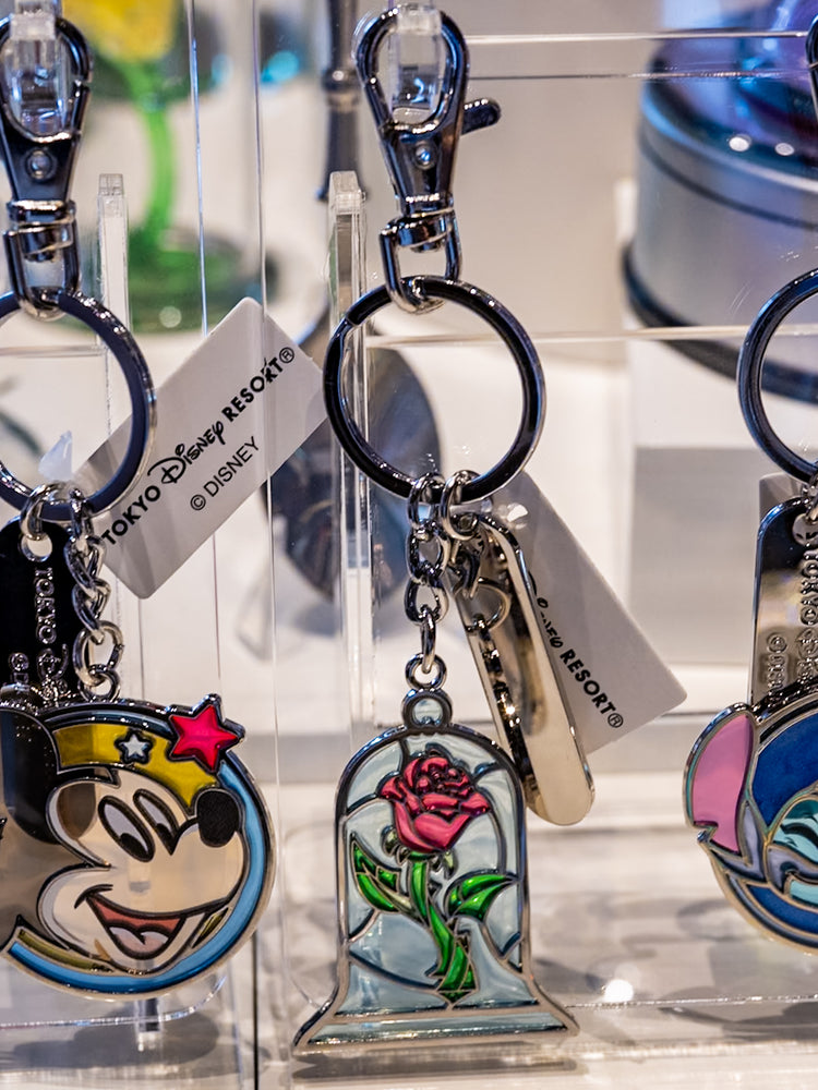 TDR - Beauty and the Beast Enchanted Rose Stained Glass Keychain