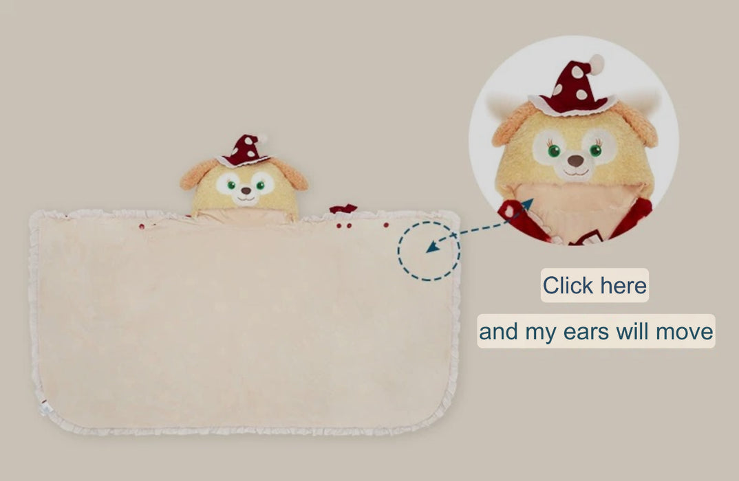 SHDL - 2025 Duffy & Friends Halloween Collection x CookieAnn Multi-Functions Blanket (Ears are Moveable)