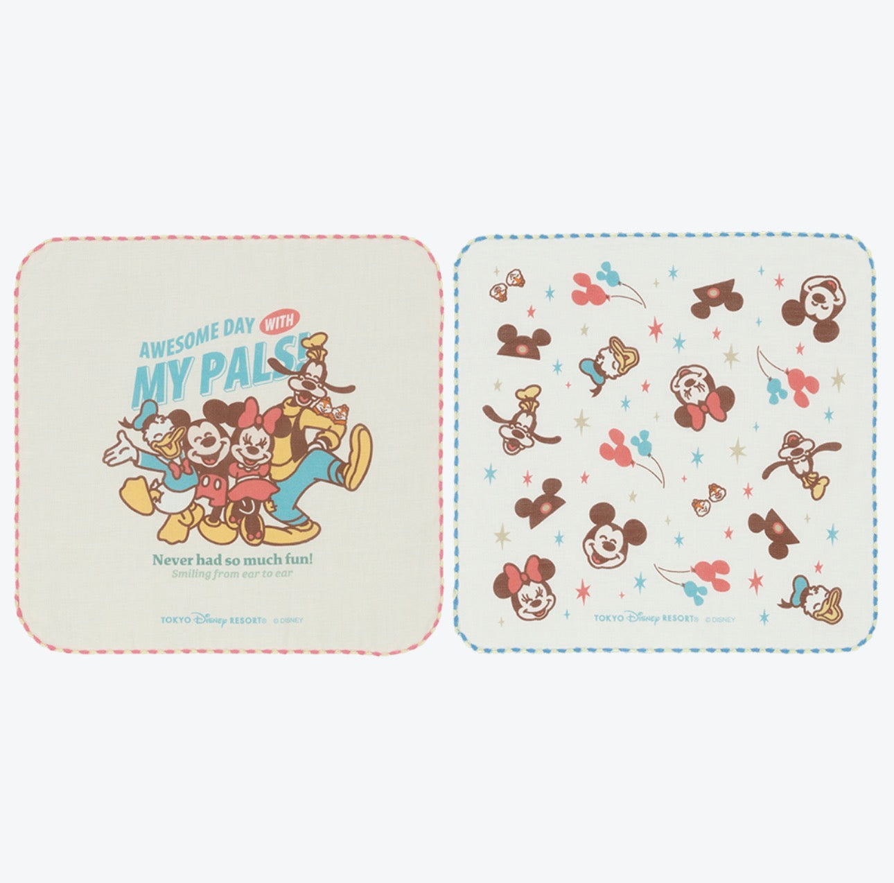 TDR - 2026 Mickey & Friends "AWESOME DAY WITH MY PALS!" Mini Towels Set of 2 (Release Date: Oct 8, 2026)