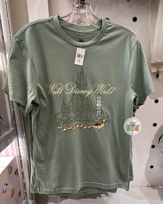DLR/WDW - Duckies & Castle Park Logo Slate Green Graphic Tee (Adult)