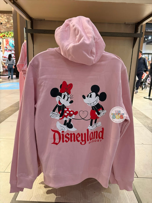 DLR/WDW - Sweetheart Moment - Mickey & Minnie Park Logo Rose Pink Hoodie Jacket (Adult)