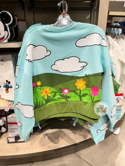 DLR/WDW - Mickey’s Garden - Sky Blue Embroidered Fleece Pullover (Adult)