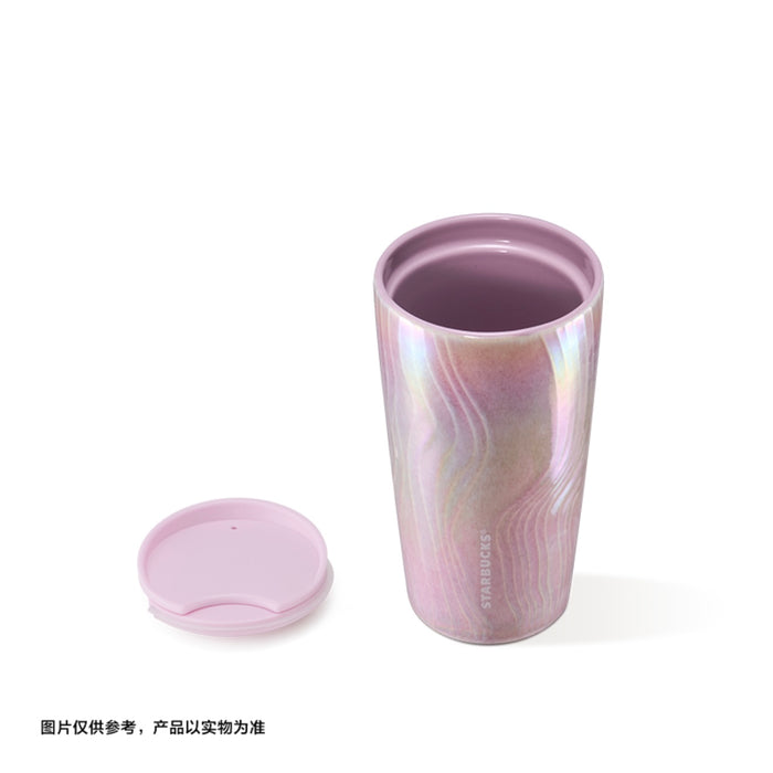 Starbucks China - Twilight Sakura 2026 - 24O. Cherry Blossom Wave Iridescent Double Wall Ceramic Cup 355ml