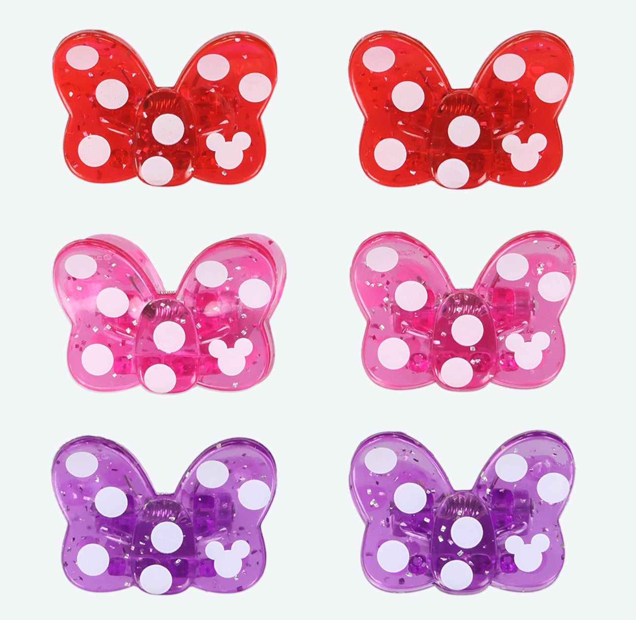 TDR - Minnie Mouse Rolka Dot Ribbon Design x Hair Clips Set of 3