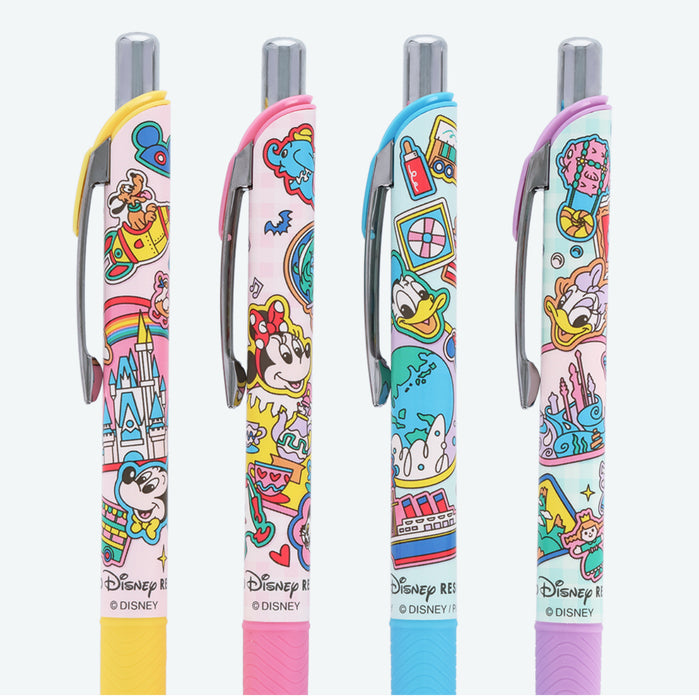 TDR - Tokyo Disney Resort "Park Map Motif" Pastel Color Collection - Pentel Energel Pens Set of 4 (Release Date: Dec 11, 2025)