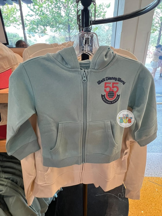 WDW - Walt Disney World 55th Anniversary - Mickey and Park-Icon Light Blue Zip Hoodie Jacket (Kid)