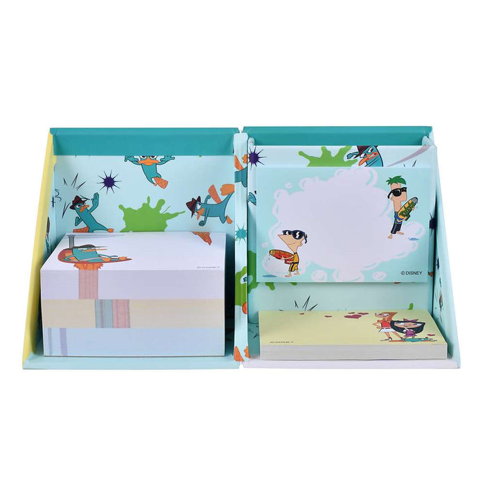 JDS - 2026 Phineas and Ferb Sticky Notes & Memo Pad with Pen Stand