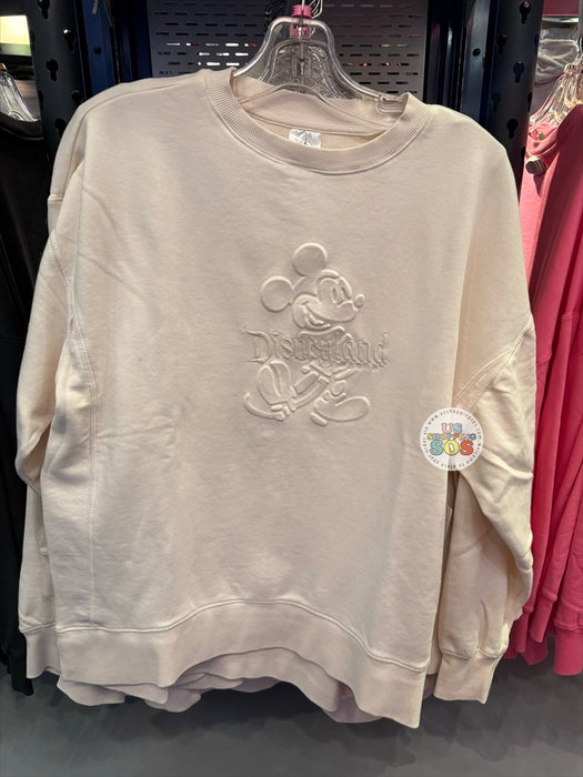 DLR/WDW - Classic Mickey Embroidered Park Logo Oatmilk Pullover (Adult)