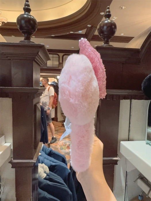 HKDL - Minnie Mouse Sequin Bow Fluffy Ear Headband (Color: Pink)