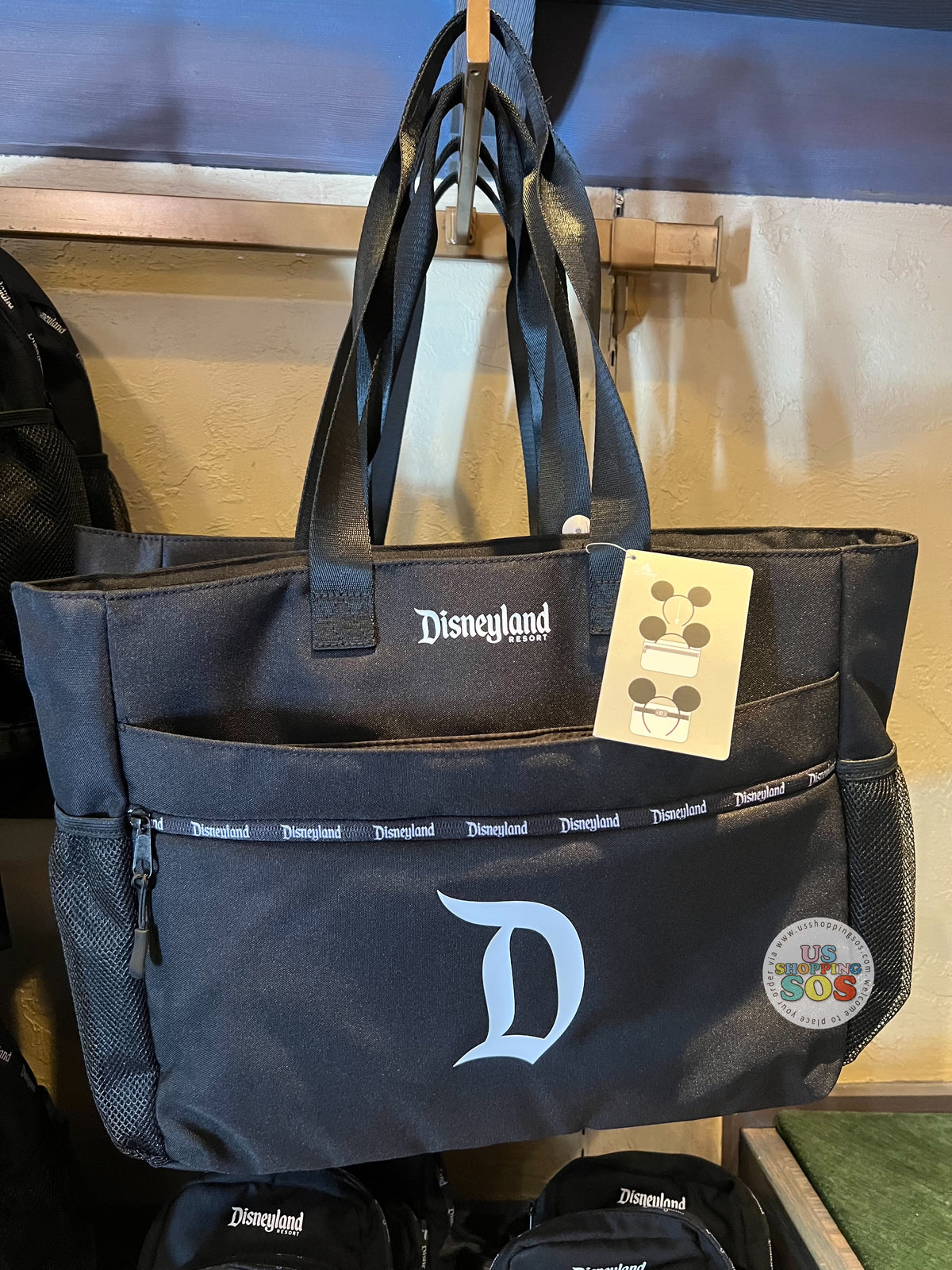 DLR - “Disneyland Resort” Headband Friendly Black Tote Bag  display picture 2