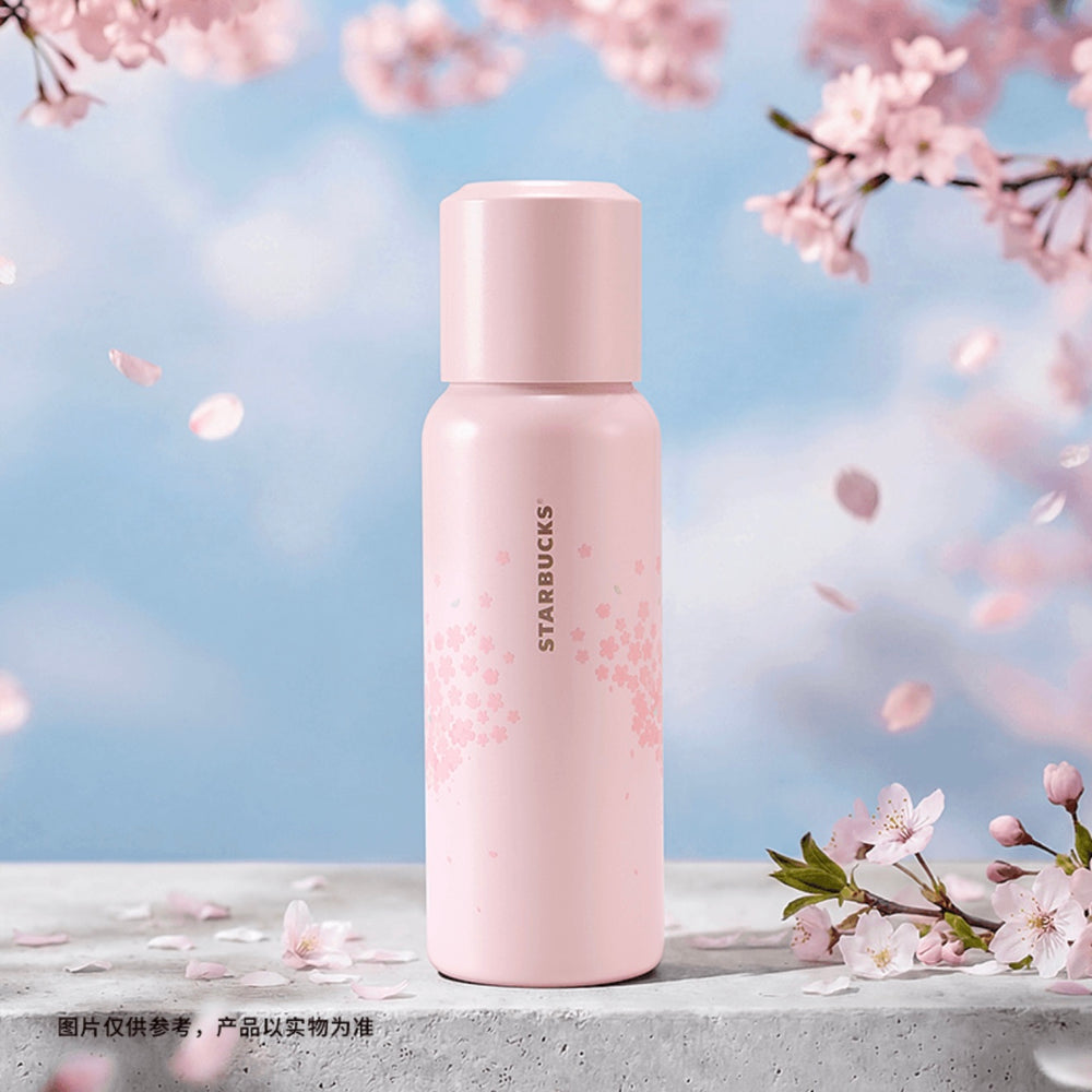 Starbucks China - Springtime Sakura Cutie 2026 - 3O. Cherry Blossom & Corgi Stainless Steel Bottle 500ml