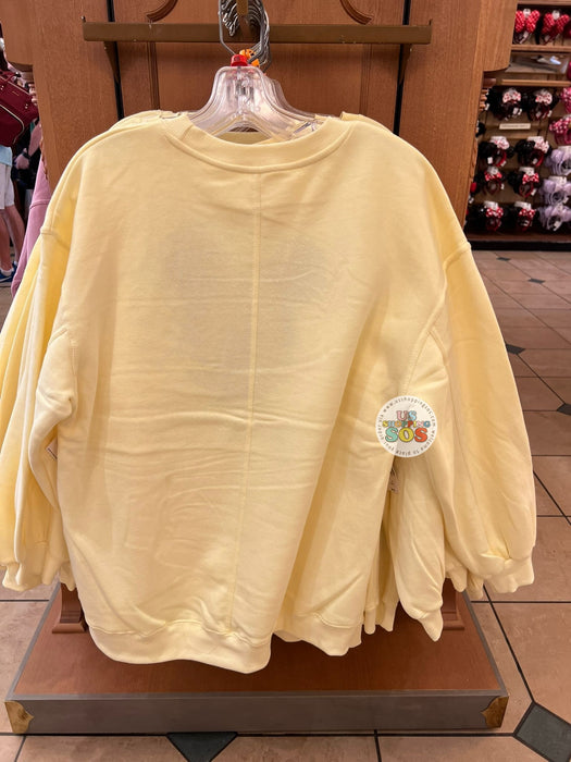 DLR/WDW - Mickey Mouse Face Icon Park Logo Butter Yellow Fleece Pullover (Adult)