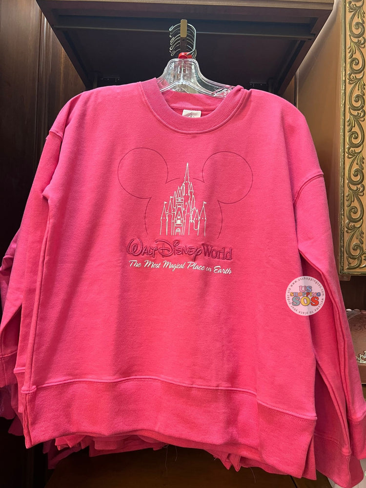 DLR/WDW - Mickey Icon Castle Park Logo Hot Pink Pullover (Adult)