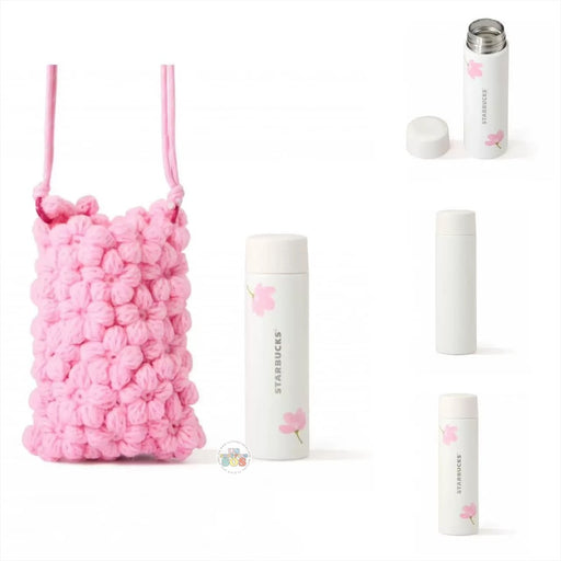 Starbucks China - Sakura Cherry Blossom 2025 x 8. Stainless Steel Bottle 150ml with Bag Set (Release Date: Feb 11, 2025)