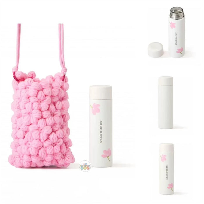 Starbucks China - Sakura Cherry Blossom 2025 x 8. Stainless Steel Bottle 150ml with Bag Set (Release Date: Feb 11, 2025)