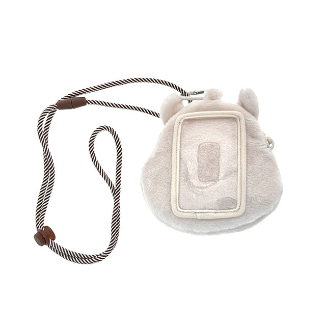 HKDL - White Pooh Face Pouch with Strap