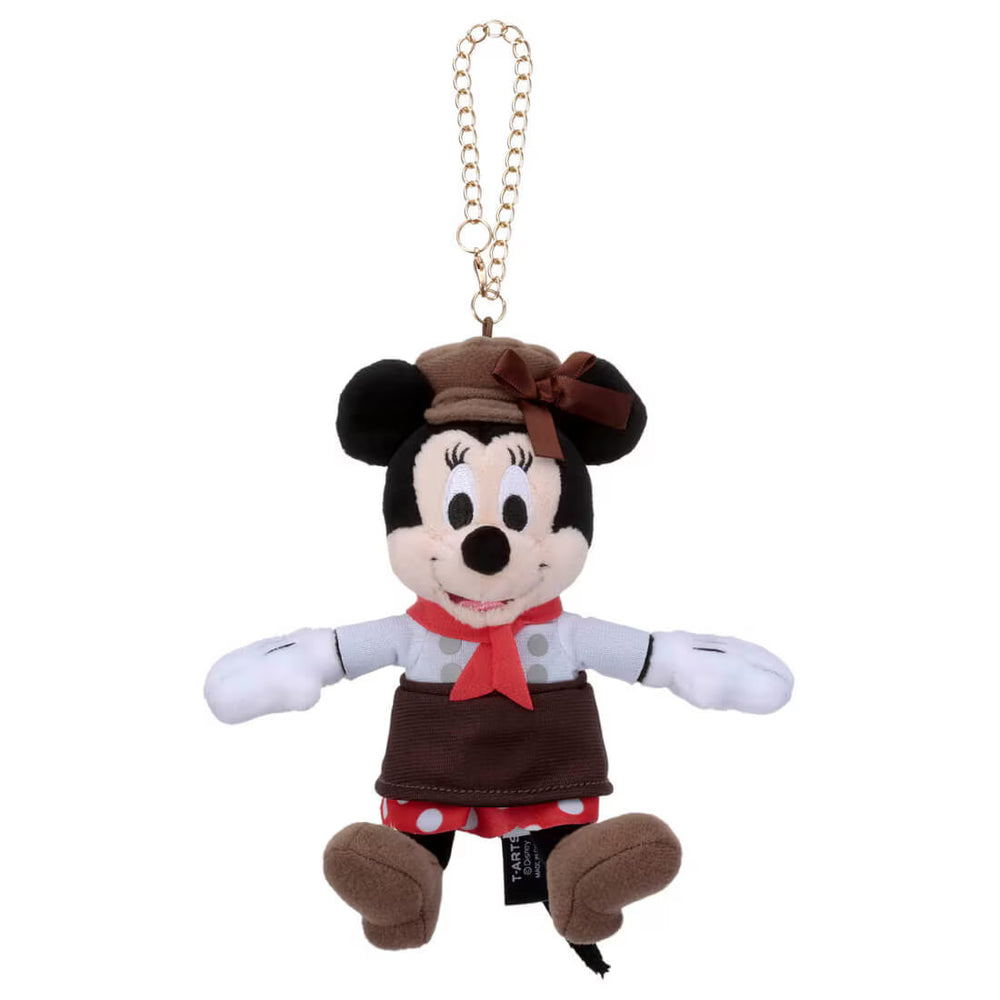 Japan Takara Tomy - Minnie Mouse Baker Costume Plush Keychain