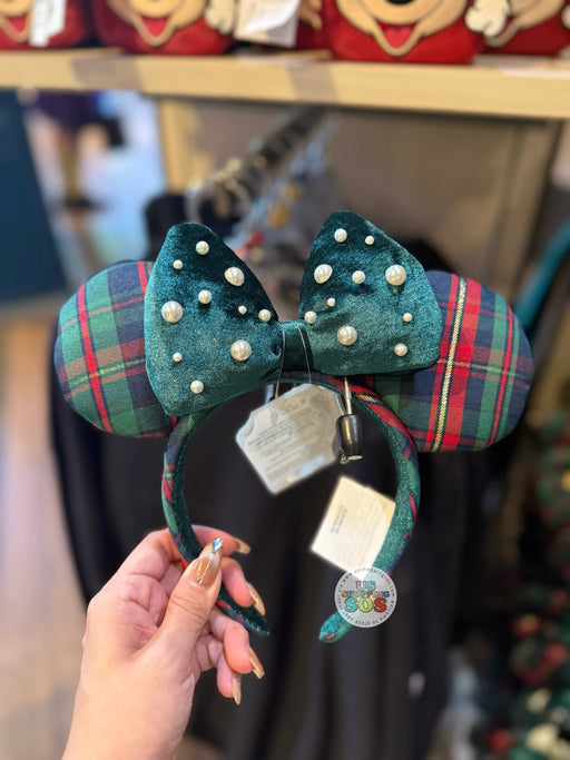 DLR/WDW - Christmas 2025 - Minnie Green Plaid Ear Headband