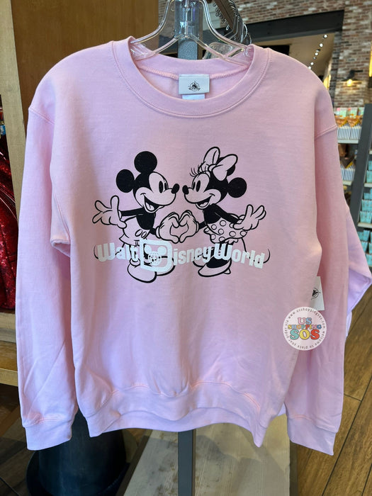 DLR/WDW - Mickey & Minnie Park Logo Baby Pink Pullover (Adult)