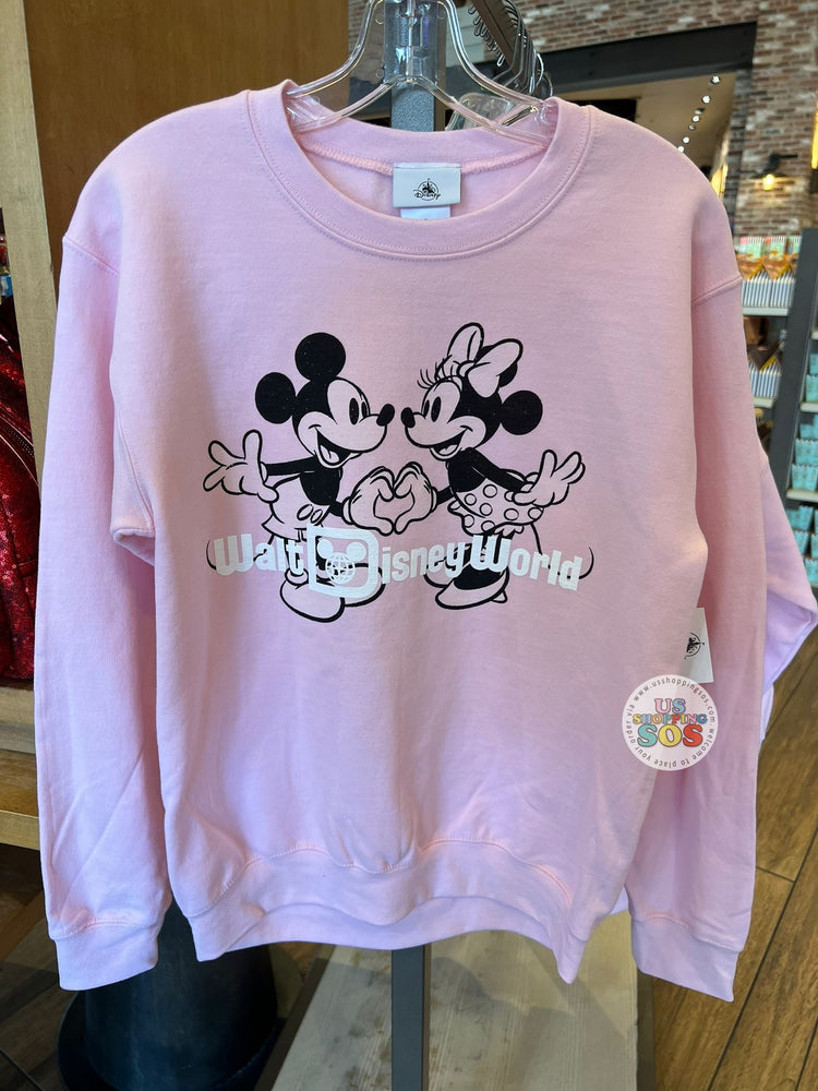 DLR/WDW - Mickey & Minnie Park Logo Baby Pink Pullover (Adult)