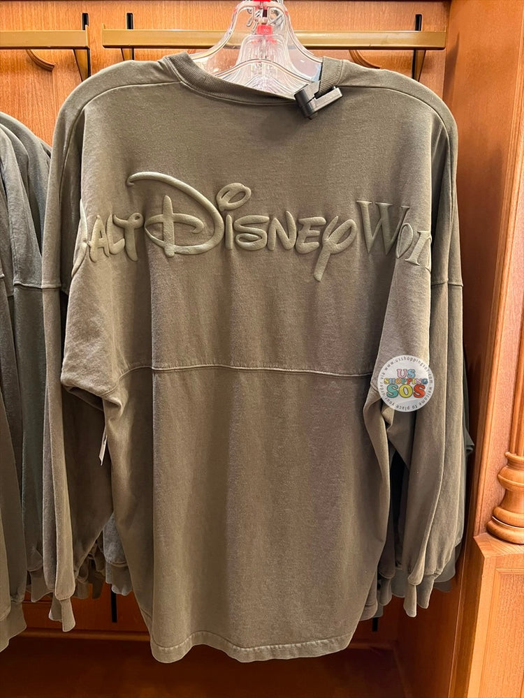 WDW - Spirit Jersey "Walt Disney World" Grey Puffy Ink Olive Grey Pullover (Adult)