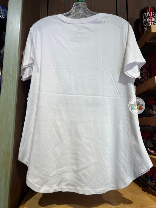 WDW - Epcot World Showcase France 🇫🇷 - Mickey & Minnie Red Beret 2026 - Fitted White T-shirt (Adult)