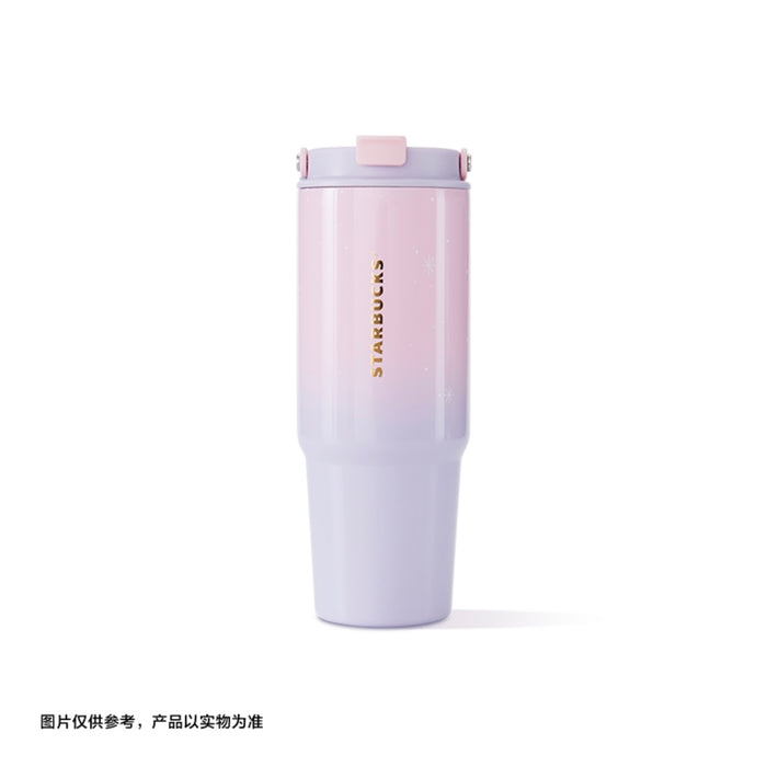 Starbucks China - Christmas 2023 - 15. Snowflake Purple Pink Double Drink Holes Stainless Steel Cup 820ml