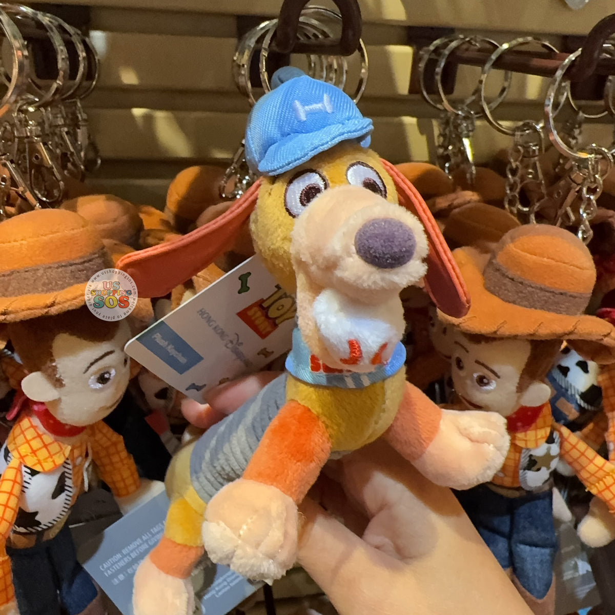 HKDL - Toy Story Slinky Dog with Baseball Plush Keychain