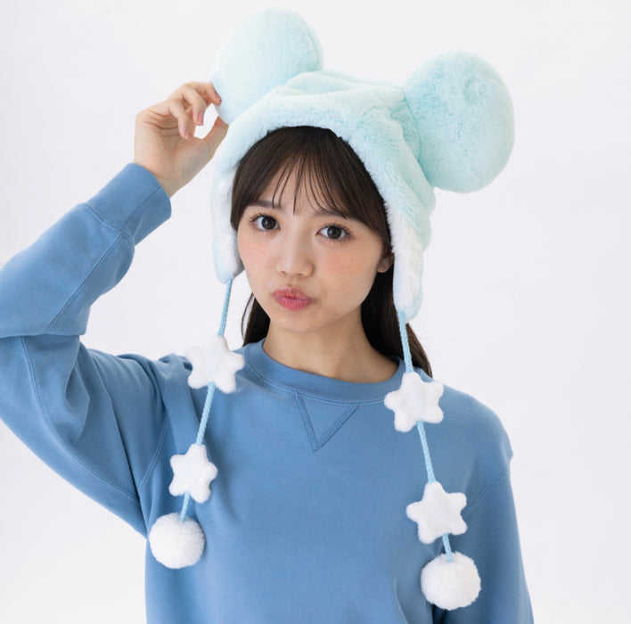 TDR - Dreamy Pastel Baby Blue Mickey Mouse Fan Cap with Pom Pom For Adults (Release Date: Dec 4, 2025)