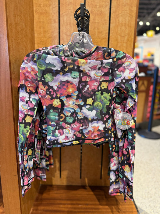 Universal Studios - Care Bears x Universal Monsters - All Characters All-Over-Print Mesh Cropped Long Sleeve Shirt (Adult)