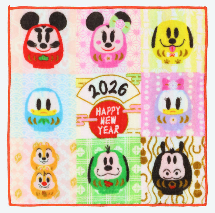 TDR - 2026 Happy New Year Mickey & Friends Collection x Mickey & Friends "Daruma" Face & Mini Imabari Towels Box Set of 3 (Release Date: Dec 1, 2025)
