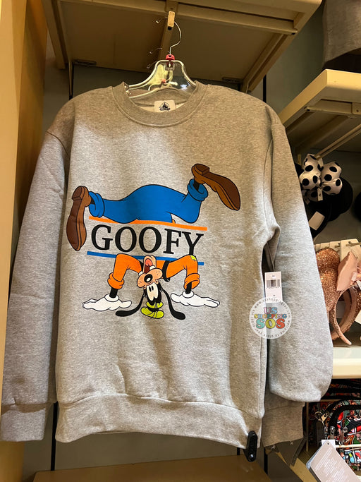 DLR - Classic Mickey & Friends - Goofy "Disneyland Resort" Light Grey Fleece Pullover (Adult)