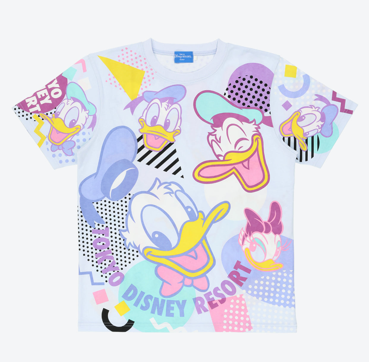 TDR - Donald & Daisy Duck All Over Print Colorful & Retro T Shirt For Adults (Release Date: Apr 17, 2025)