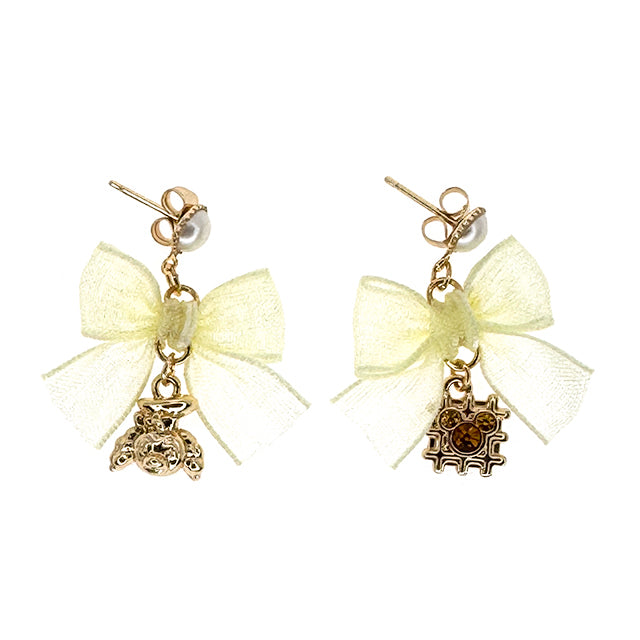 HKDL - Duffy & Friends - CookieAnn Mesh Bow Earrings