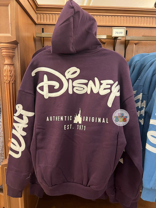 DLR/WDW - Park Logo Authentic Castle Original Dark Purple Zip Hoodie Jacket (Adult)
