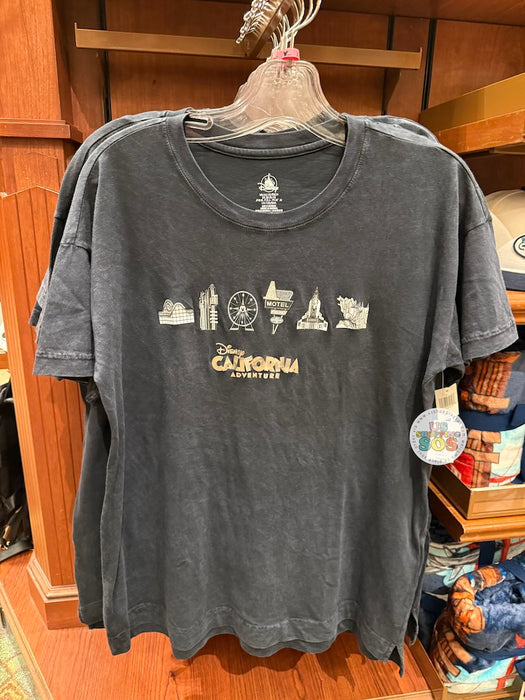 DLR - Disney California Adventure Park Skyline 2026 - Checklist Dark Grey T-shirt (Adult)