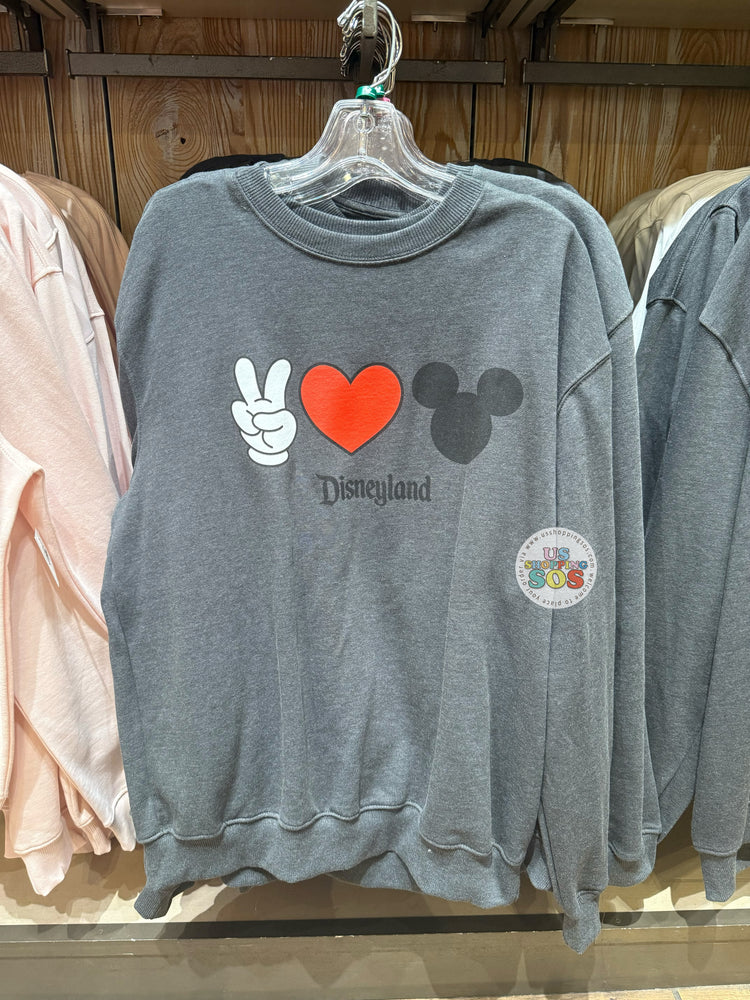 DLR/WDW - Victory Hand Heart Mickey Icon Dark Grey Pullover (Adult)