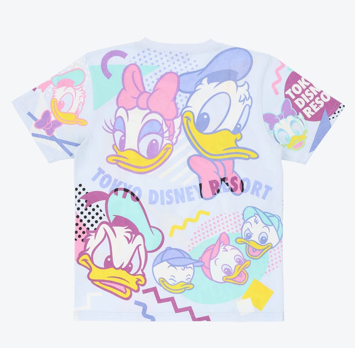 TDR - Donald & Daisy Duck All Over Print Colorful & Retro T Shirt For Adults (Release Date: Apr 17, 2025)