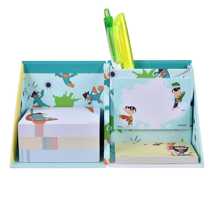 JDS - 2026 Phineas and Ferb Sticky Notes & Memo Pad with Pen Stand
