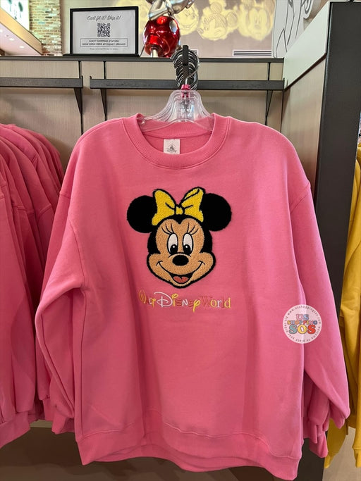 DLR/WDW - Minnie Mouse Face Icon Park Logo Rose Pink Fleece Pullover (Adult)