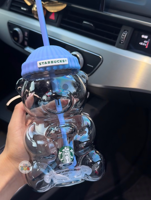 Starbucks China - 2026 Leopard Print Brown Series Bearista Glass 660ml with Stickers Color: Blue (Release Date: Aug 4, 2026)