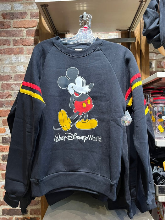 DLR/WDW - Mickey Mouse Logo Raglan Red Yellow Sleeve Strap Black Pullover (Adult)