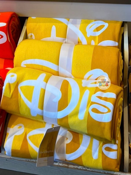 WDW Exclusive - Logo Mania 2026 Popcorn on Main Street - Bright Yellow Walt Disney World Blanket Throw 50” x 60”