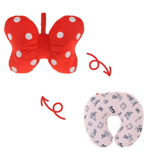 JDS - 2026 Let's Travel Mickey & Friends Ribbon 2 Ways Neck Pillow