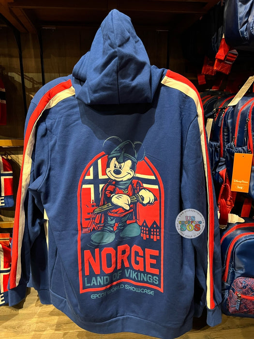 WDW - Epcot World Showcase Norway 🇳🇴 - Mickey Norge 2025 - Norwegian Blue Hoodie Zip Jacket (Adult)