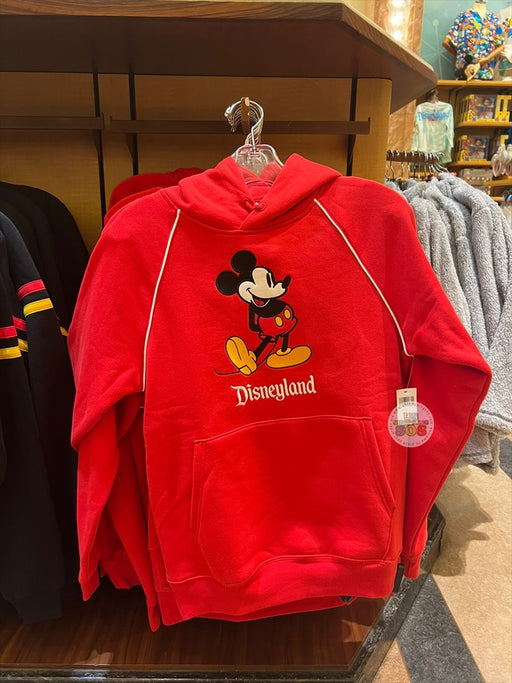 DLR/WDW - Mickey Mouse Park Logo Raglan Red Hoodi Pullover (Adult)