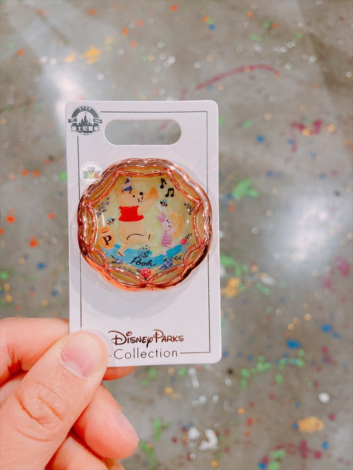 SHDL - Rose Gold Color Frame Pin Badge x Winnie the Pooh & Piglet